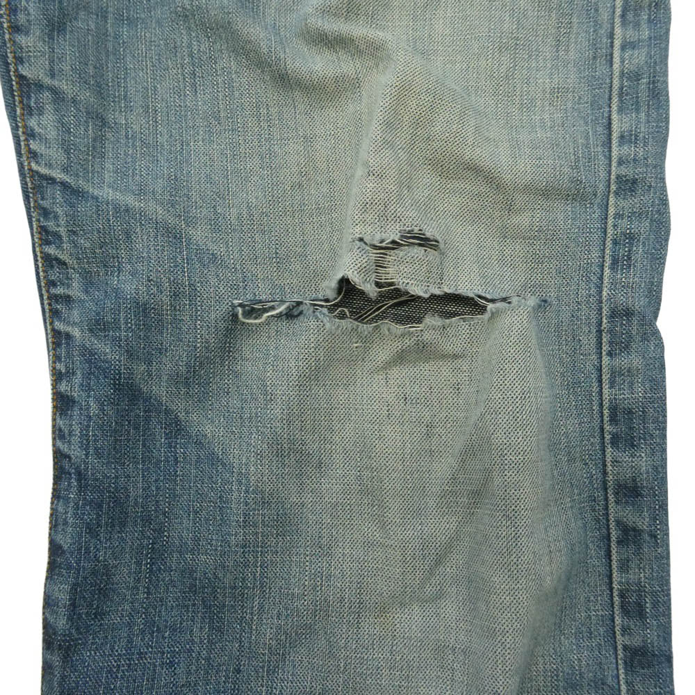 LOUIS VUITTON ルイ・ヴィトン ロゴ レザー パッチ デニム パンツ ブルー系 38【中古】
