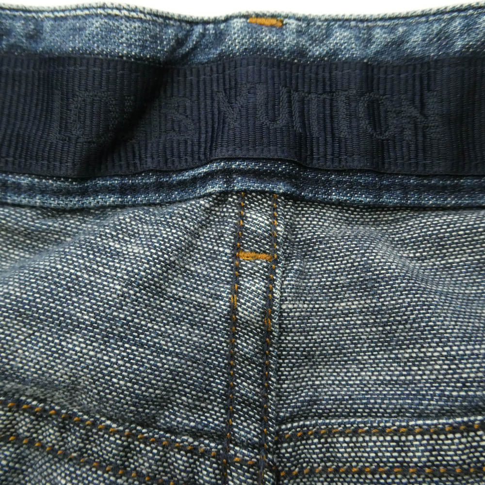 LOUIS VUITTON ルイ・ヴィトン ロゴ レザー パッチ デニム パンツ ブルー系 38【中古】