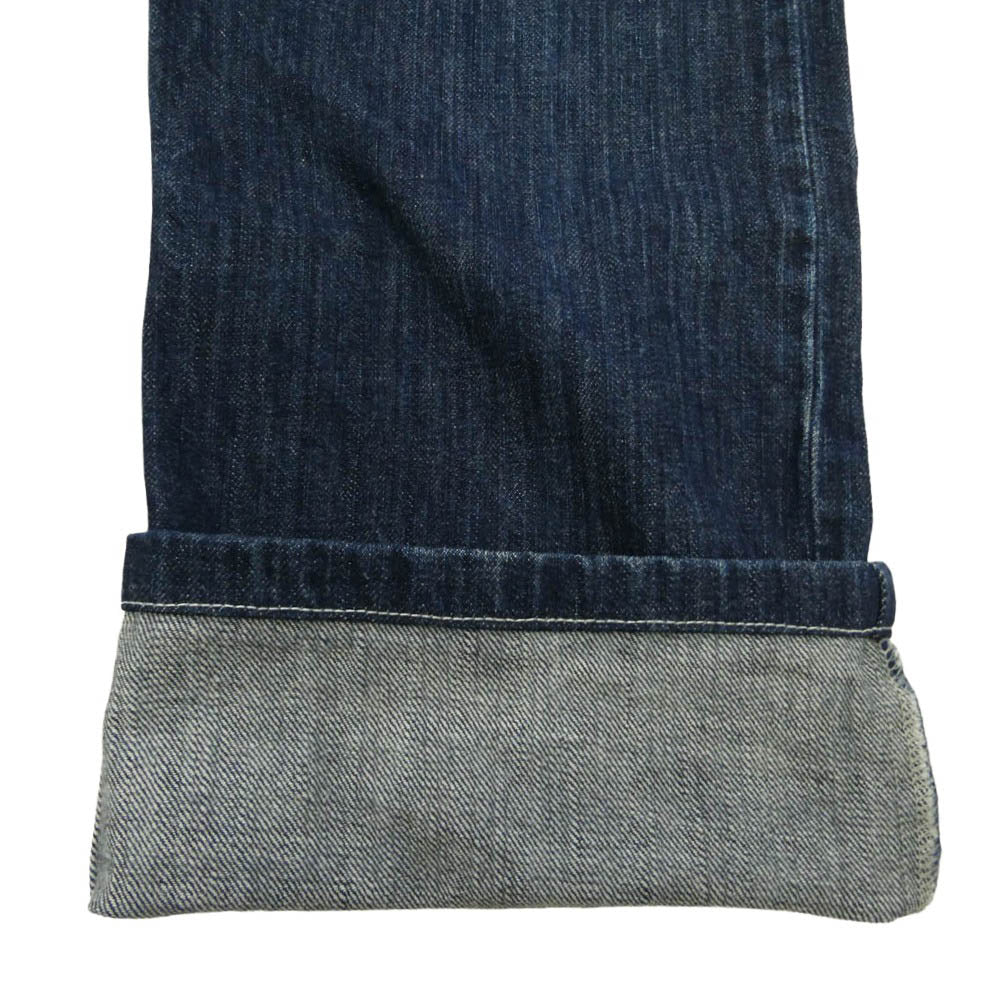 LOUIS VUITTON ルイ・ヴィトン RW052Q ロゴ レザー パッチ ストレート デニム パンツ インディゴブルー系 38【中古】