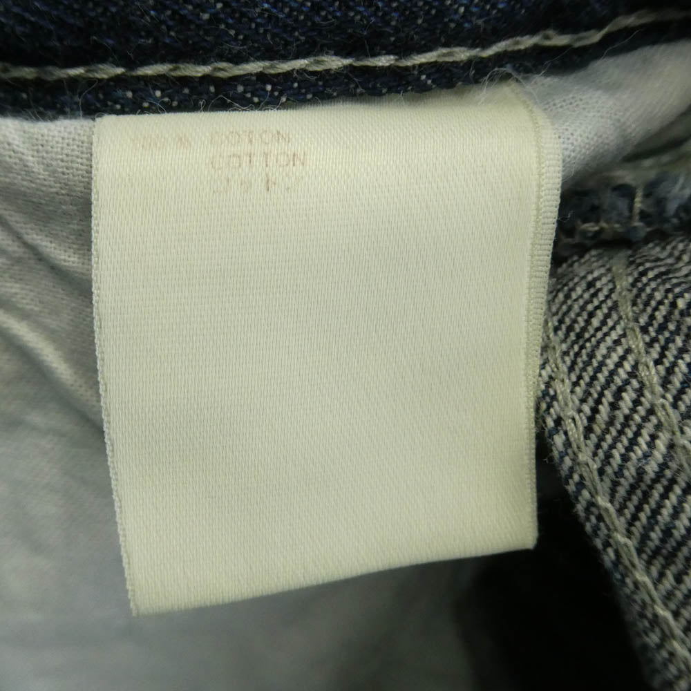 LOUIS VUITTON ルイ・ヴィトン RW052Q ロゴ レザー パッチ ストレート デニム パンツ インディゴブルー系 38【中古】
