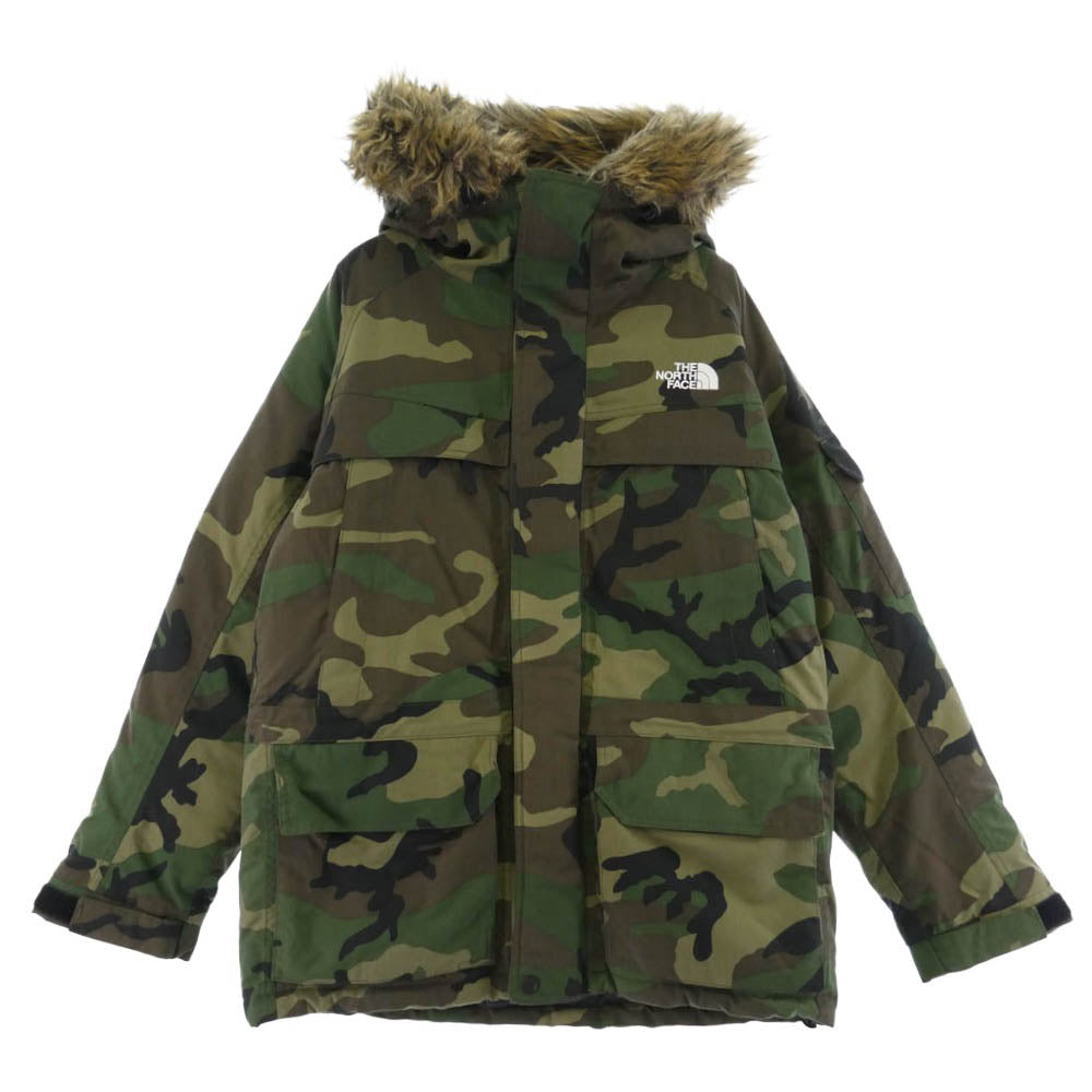 THE NORTH FACE ノースフェイス ND91525 Novelty McMurdo Parka ノベルティ マクマード パーカー カモフラージュ 迷彩柄 ダウン ジャケット モスグリーン系 M【中古】