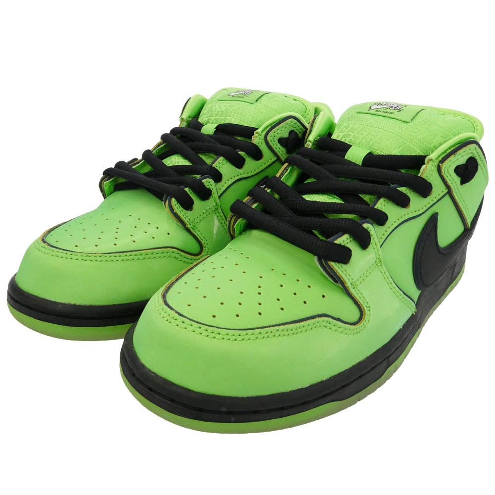 NIKE ナイキ FZ8319-300 × The Powerpuff Girls SB Dunk Low Pro QS Buttercup パワーパフガールズ SB ダンク ロー プロ QS バターカップ ローカット スニーカー ライトグリーン系 ブラック系 27.0cm【中古】