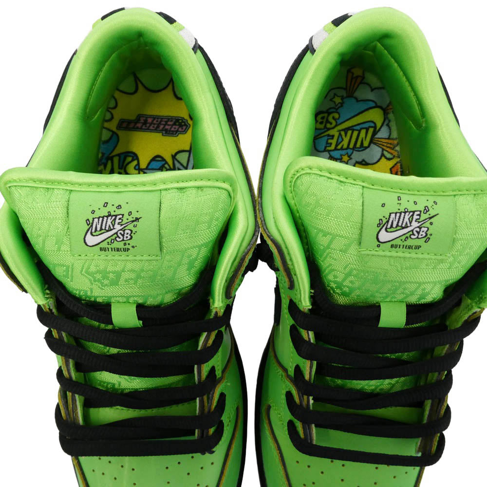 NIKE ナイキ FZ8319-300 × The Powerpuff Girls SB Dunk Low Pro QS Buttercup パワーパフガールズ SB ダンク ロー プロ QS バターカップ ローカット スニーカー ライトグリーン系 ブラック系 27.0cm【中古】