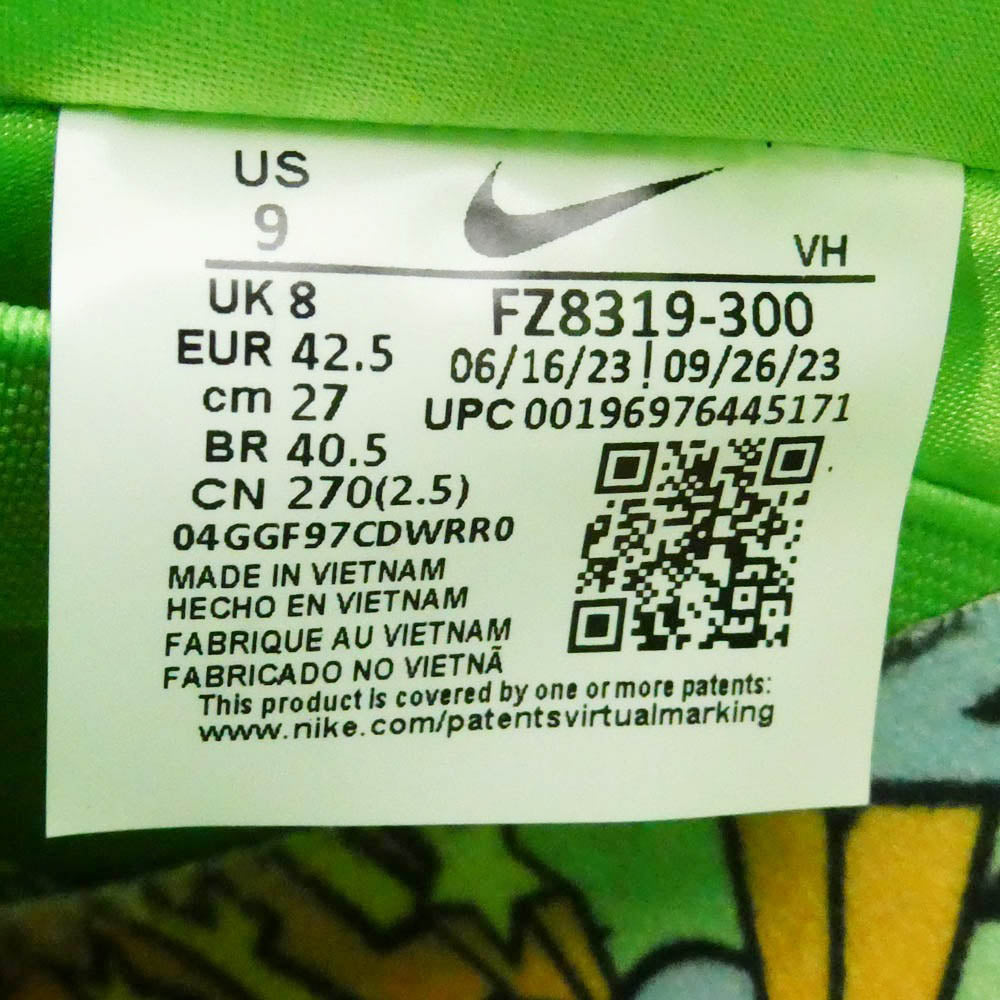 NIKE ナイキ FZ8319-300 × The Powerpuff Girls SB Dunk Low Pro QS Buttercup パワーパフガールズ SB ダンク ロー プロ QS バターカップ ローカット スニーカー ライトグリーン系 ブラック系 27.0cm【中古】