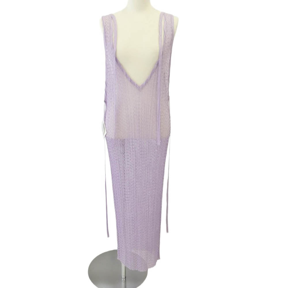 ISSEY MIYAKE イッセイミヤケ IM41FH611-81 メッシュ ノースリーブ ワンピース ライトパープル系 2【中古】