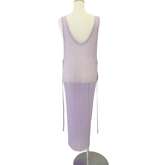 ISSEY MIYAKE イッセイミヤケ IM41FH611-81 メッシュ ノースリーブ ワンピース ライトパープル系 2【中古】
