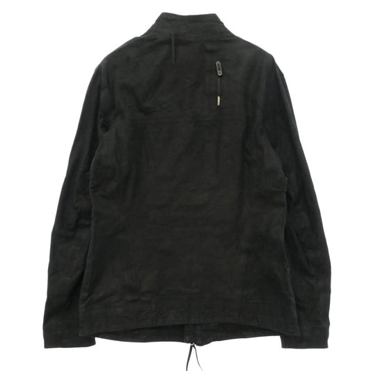 ボリス ビジャン サベリ F2401M J1 VEG TAN CALF SKIN OIL WASHED ベジタブルタンニン鞣し カーフレザー スタンドカラー レザージャケット ブラック系 S【中古】