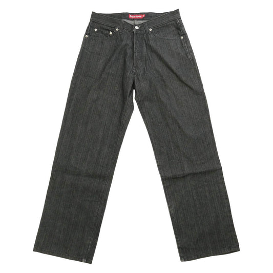 Supreme シュプリーム 90s00s USA製 初期 紙タグ 5ポケット ヘリンボーン パンツ グレー系 32【中古】
