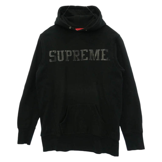 Supreme シュプリーム 00s カナダ製 初期 紙タグ カレッジロゴ スウェット パーカー ブラック系 M【中古】