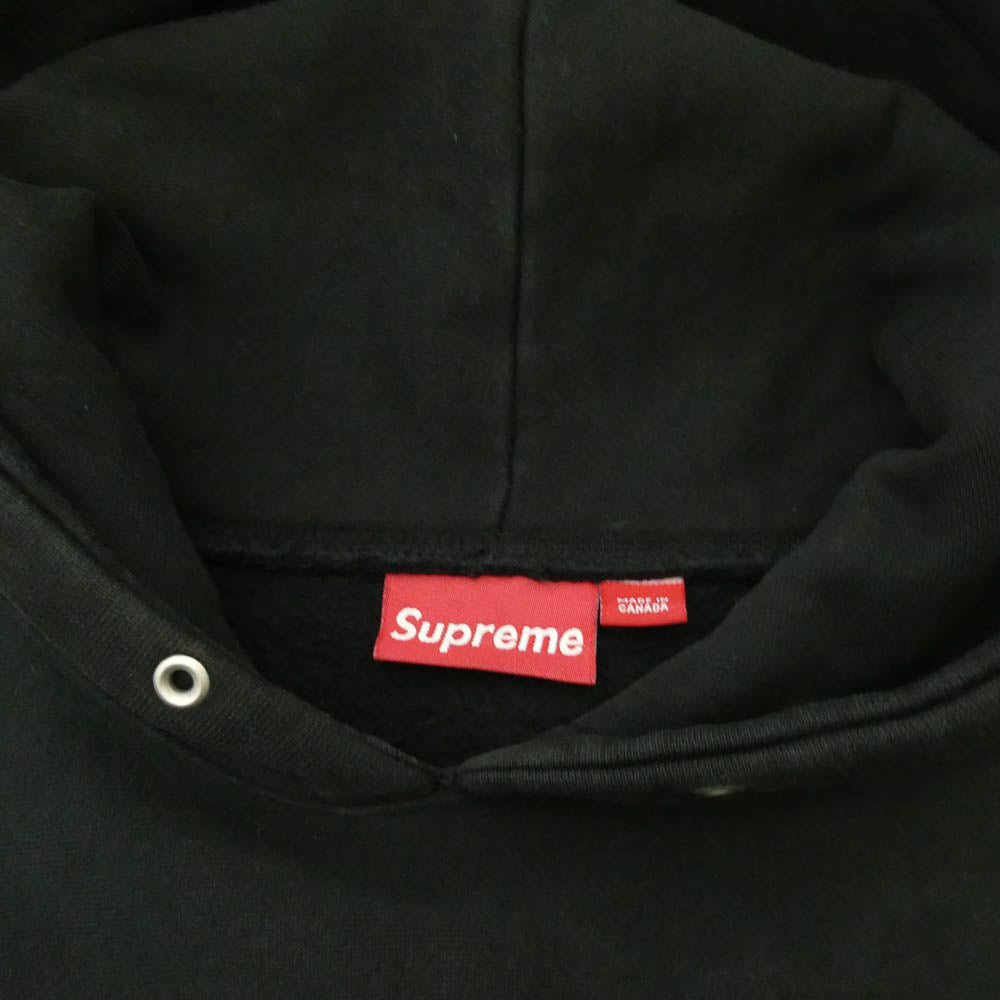 Supreme シュプリーム 00s カナダ製 初期 紙タグ カレッジロゴ スウェット パーカー ブラック系 M【中古】