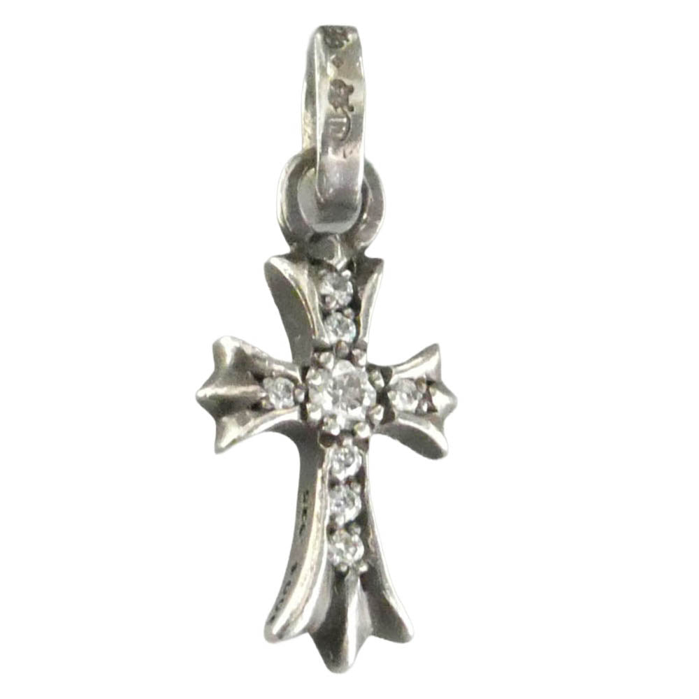 CHROME HEARTS クロムハーツ（原本無） CRS BBYFAT P DMND A ベイビーファット クロス チャーム アフターパヴェダイヤモンド ペンダントトップ シルバー系【中古】