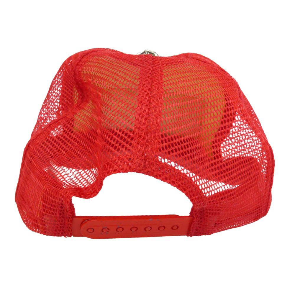 CHROME HEARTS クロムハーツ（原本無） TRUCKER クロスボール CHパッチ メッシュ トラッカー キャップ 帽子 レッド系 ホワイト系【中古】