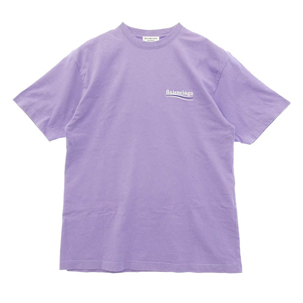 BALENCIAGA バレンシアガ 641655 TKVJI POLITICAL CAMPAIGN ポリティカルキャンペーン Tシャツ 半袖カットソー パープル系 XS【中古】