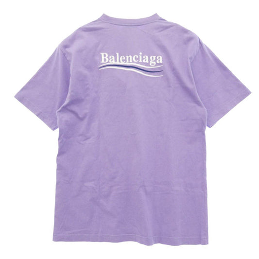 BALENCIAGA バレンシアガ 641655 TKVJI POLITICAL CAMPAIGN ポリティカルキャンペーン Tシャツ 半袖カットソー パープル系 XS【中古】