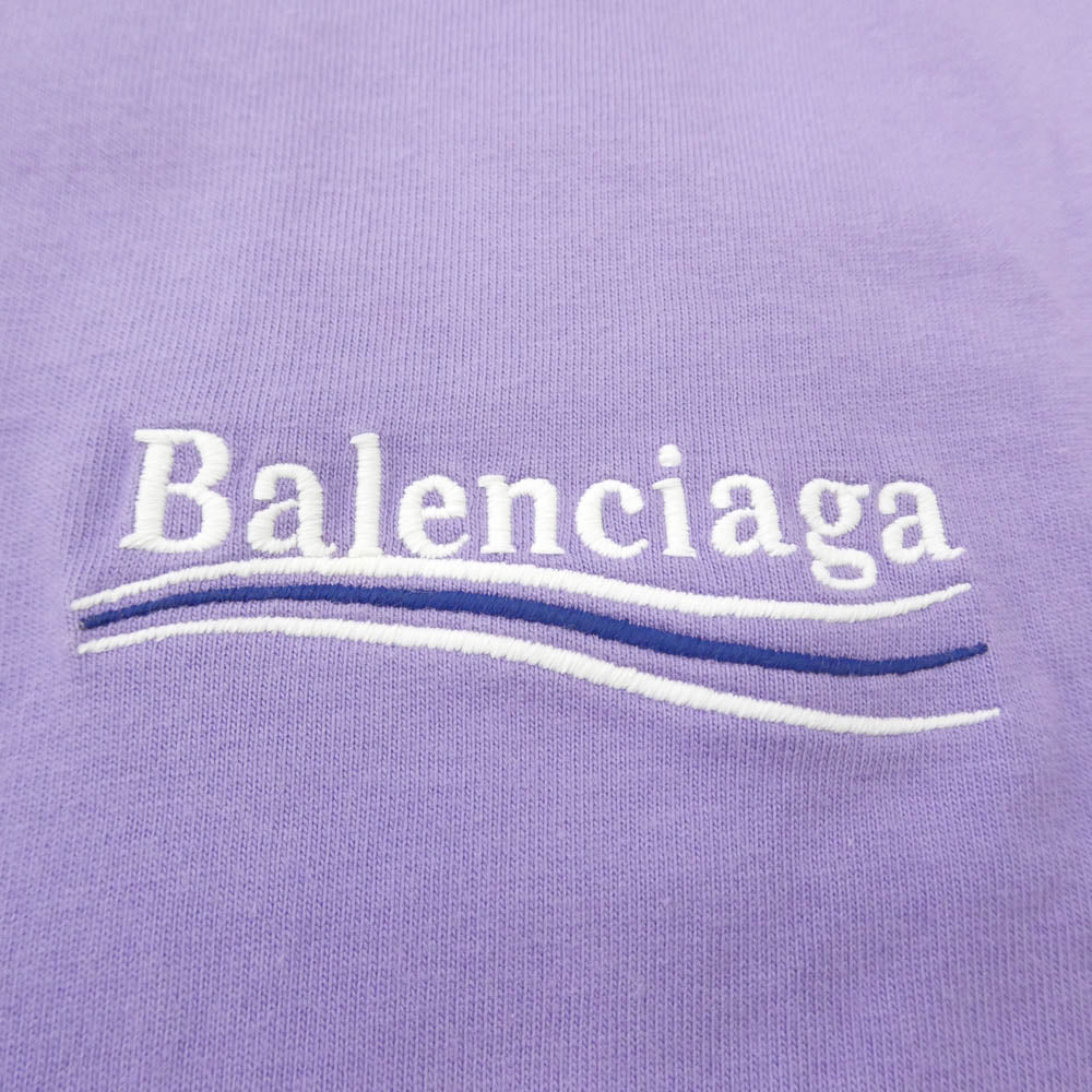 BALENCIAGA バレンシアガ 641655 TKVJI POLITICAL CAMPAIGN ポリティカルキャンペーン Tシャツ 半袖カットソー パープル系 XS【中古】