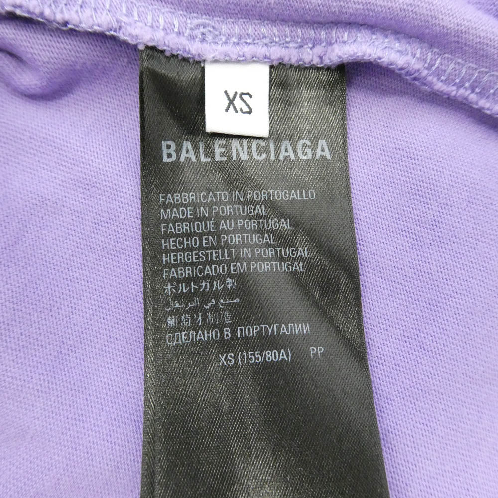 BALENCIAGA バレンシアガ 641655 TKVJI POLITICAL CAMPAIGN ポリティカルキャンペーン Tシャツ 半袖カットソー パープル系 XS【中古】