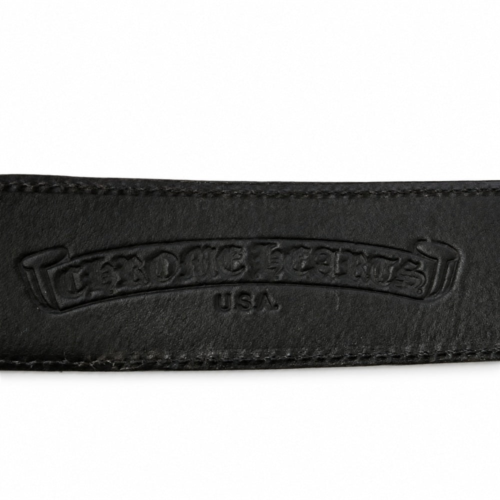 CHROME HEARTS クロムハーツ（原本無） 30サイズ 1.5 STRAP 1.5inch レザー ベルト ブラック ブラック系 30【中古】