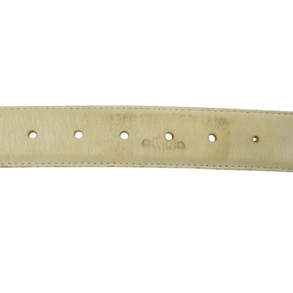 CHROME HEARTS クロムハーツ（原本無） 1.5 STRAP 1.5inch スクロールレーベルリベッツ レザー ベルト ホワイト ホワイト系 34【中古】