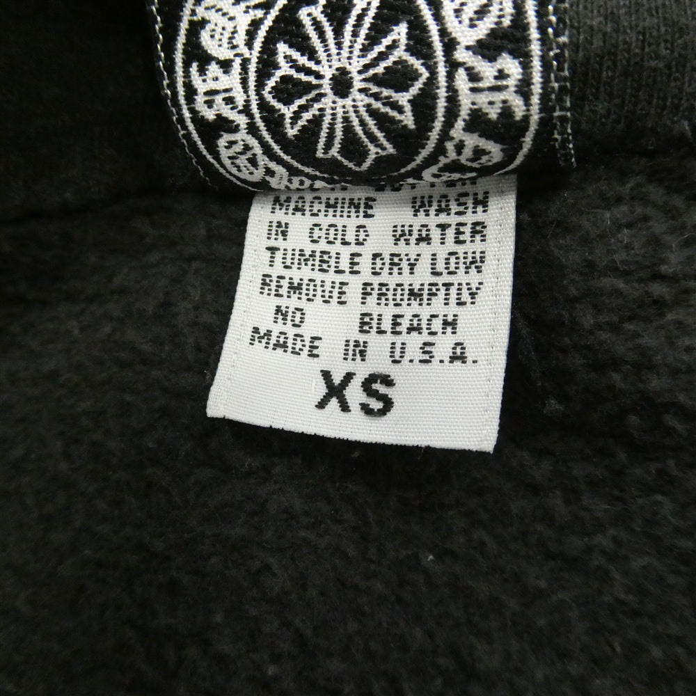 CHROME HEARTS クロムハーツ（原本無） OLD オールド ダガージップ フローラル フーディー パーカー ブラック系 XS【中古】