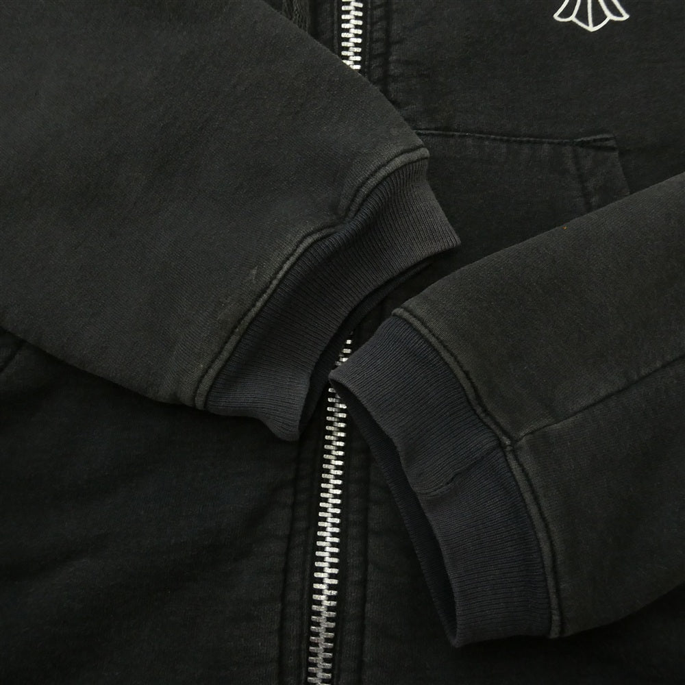 CHROME HEARTS クロムハーツ（原本無） OLD オールド ダガージップ フローラル フーディー パーカー ブラック系 XS【中古】