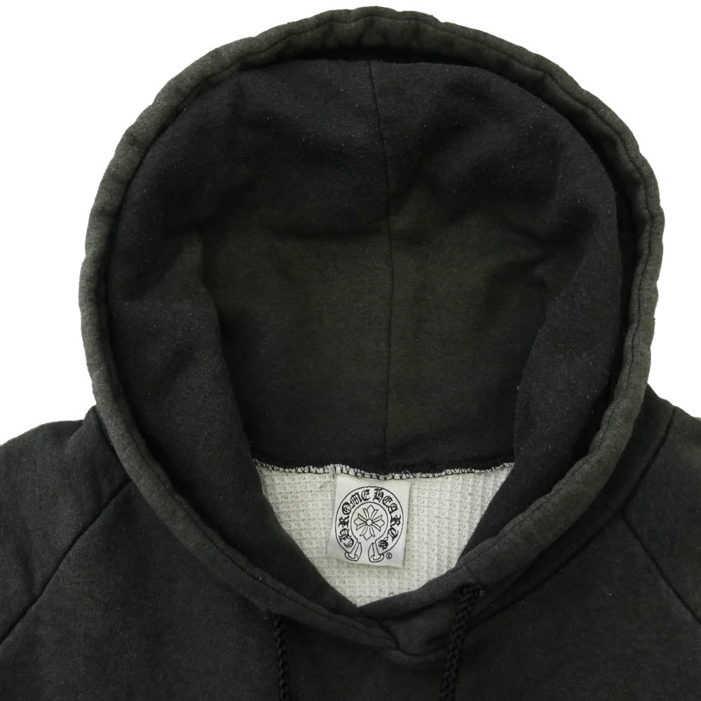 CHROME HEARTS クロムハーツ（原本無） OLD オールド 裏地サーマル 袖フローラル バックホースシュー FUCK YOU ファックユー フーディー パーカー ブラック系【中古】