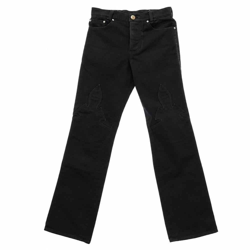 CHROME HEARTS クロムハーツ（原本無） OLD FLEURKNEE DNM PANTS オールド フレアニー デニム パンツ ブラック系 34【中古】