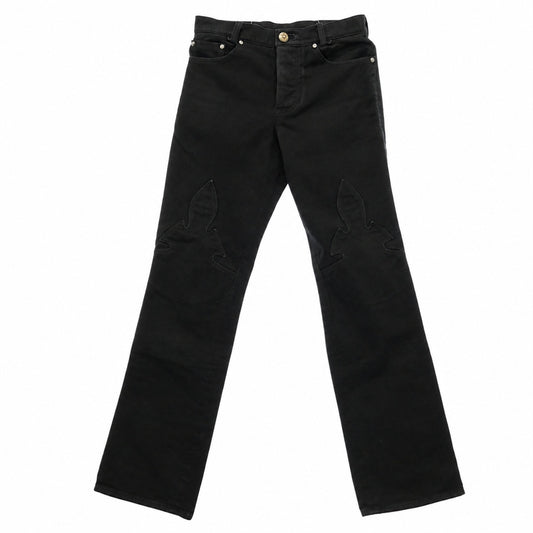 CHROME HEARTS クロムハーツ（原本無） OLD FLEURKNEE DNM PANTS オールド フレアニー デニム パンツ ブラック系 34【中古】