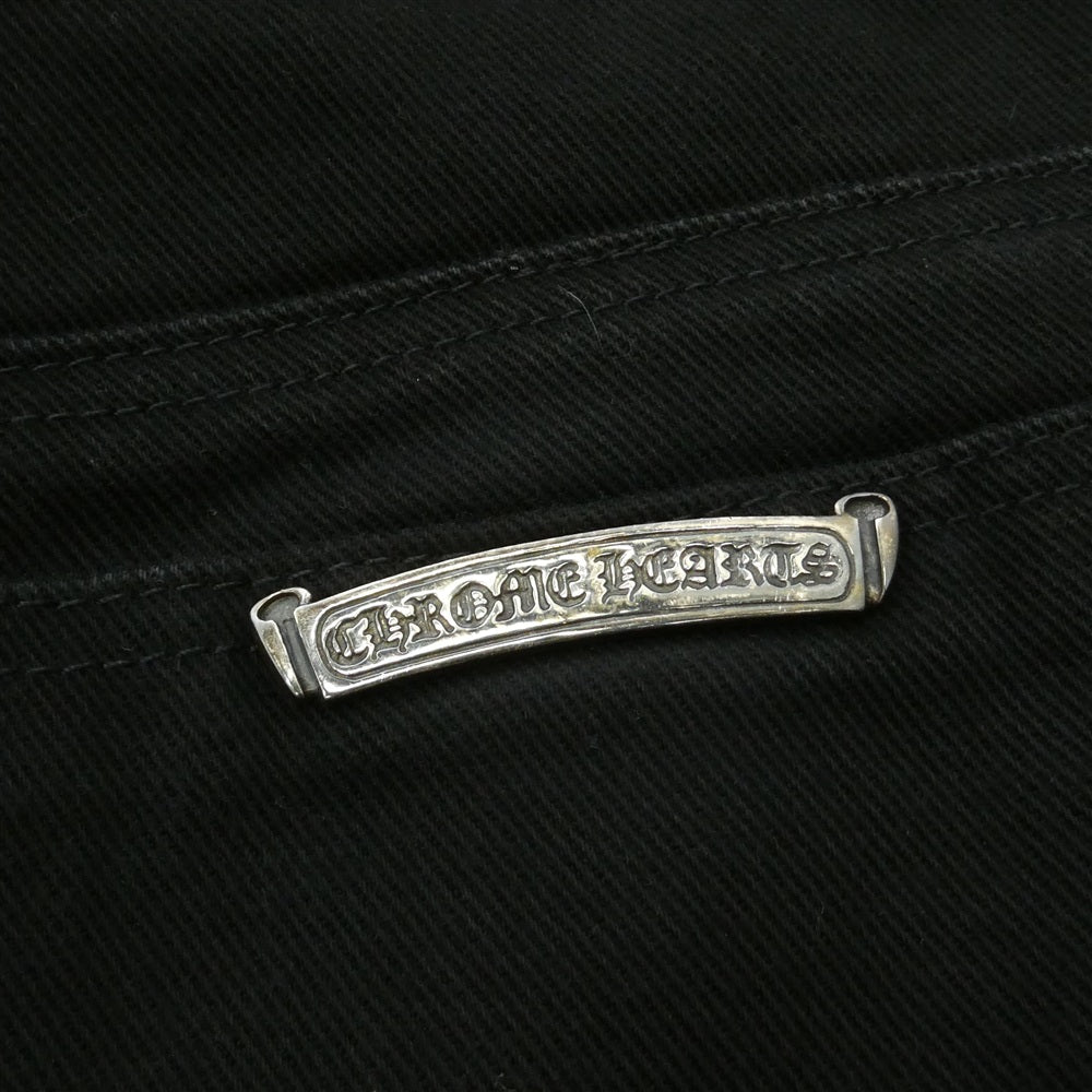 CHROME HEARTS クロムハーツ（原本無） OLD FLEURKNEE DNM PANTS オールド フレアニー デニム パンツ ブラック系 34【中古】