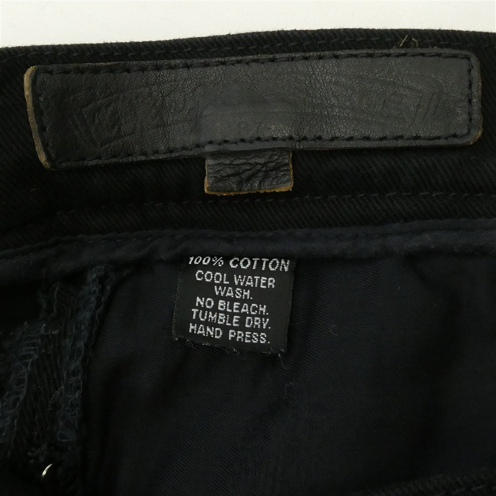 CHROME HEARTS クロムハーツ（原本無） OLD FLEURKNEE DNM PANTS オールド フレアニー デニム パンツ ブラック系 34【中古】