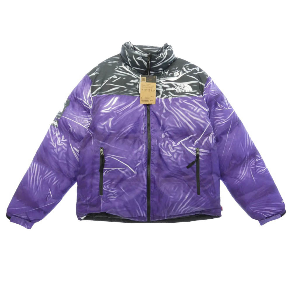 Supreme シュプリーム THE NORTH FACE ノースフェイス 23SS × The North Face ノースフェイス Trompe Loeil Printed Nuptse Jacket トロンプ ルイユ プリント ヌプシ ダウン ジャケット パープル系 L【新古品】【未使用】【中古】