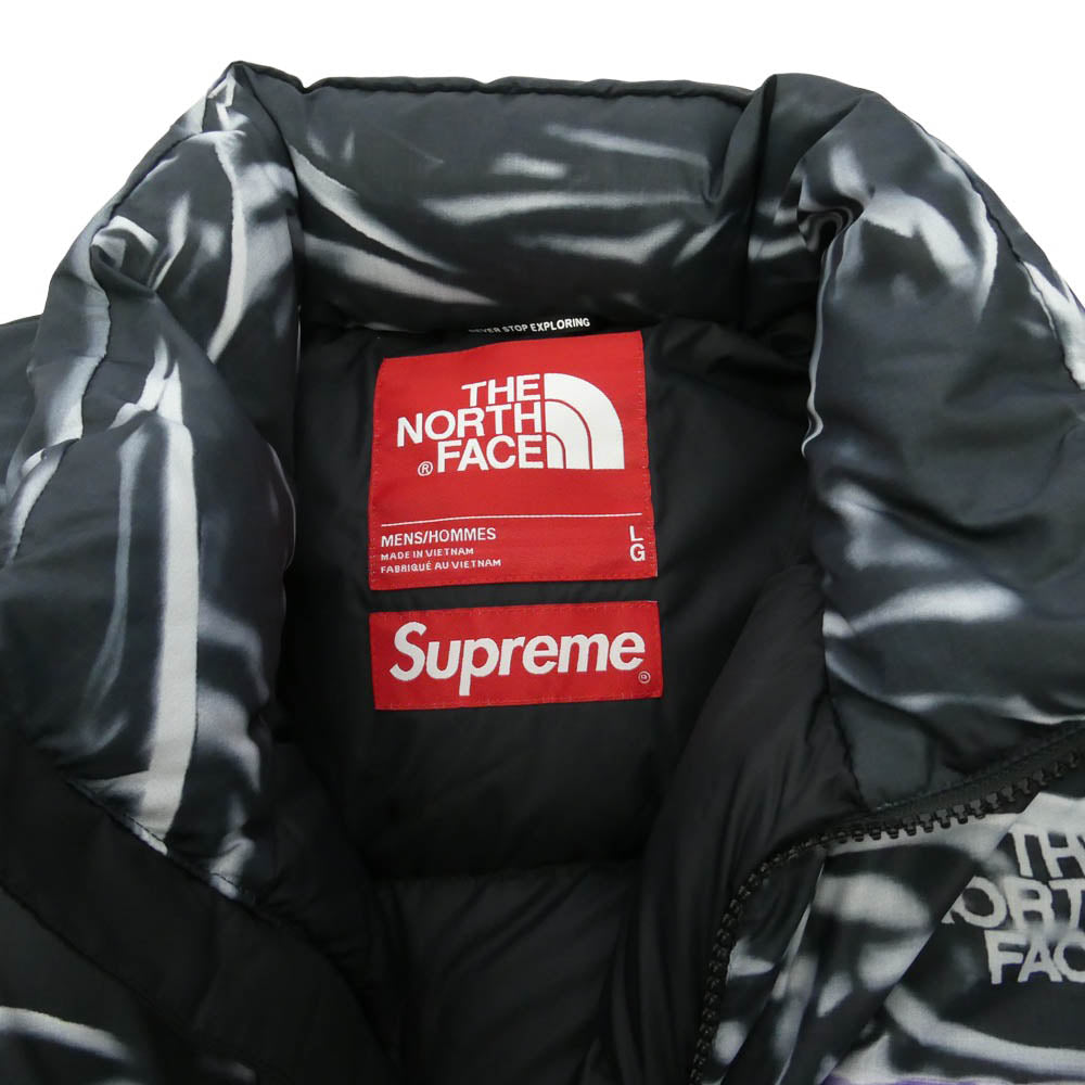 Supreme シュプリーム THE NORTH FACE ノースフェイス 23SS × The North Face ノースフェイス Trompe Loeil Printed Nuptse Jacket トロンプ ルイユ プリント ヌプシ ダウン ジャケット パープル系 L【新古品】【未使用】【中古】
