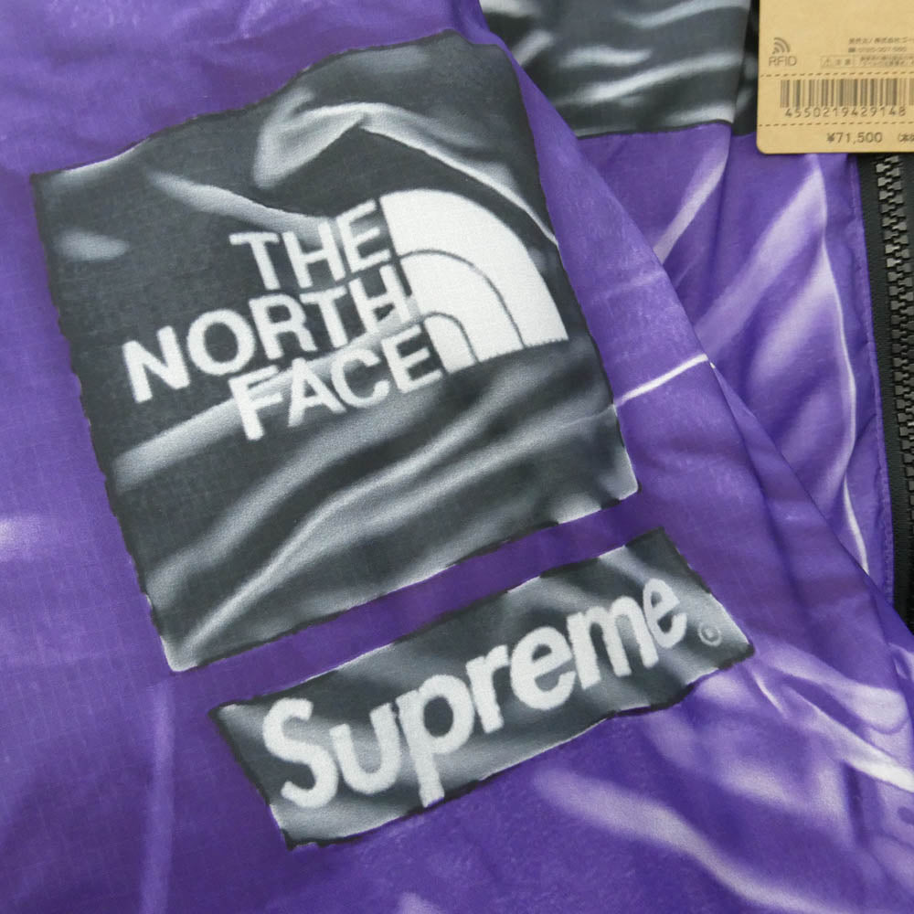 Supreme シュプリーム THE NORTH FACE ノースフェイス 23SS × The North Face ノースフェイス Trompe Loeil Printed Nuptse Jacket トロンプ ルイユ プリント ヌプシ ダウン ジャケット パープル系 L【新古品】【未使用】【中古】