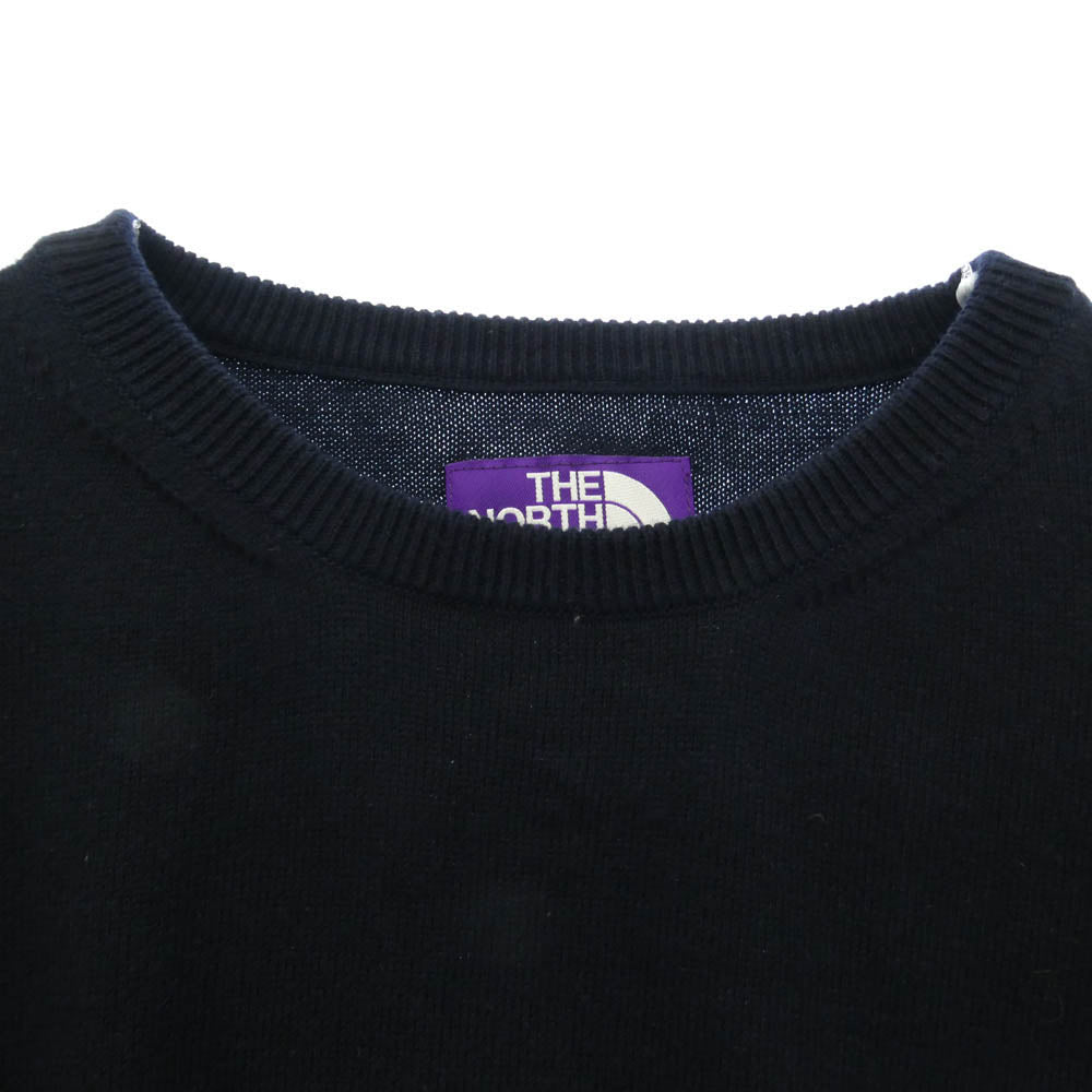 THE NORTH FACE ノースフェイス NT6900N PURPLE LABEL Pack Field Sweater COOLMAX パープルレーベル パック フィールド セーター クルーネックニット クールマックス ダークネイビー系 L【中古】