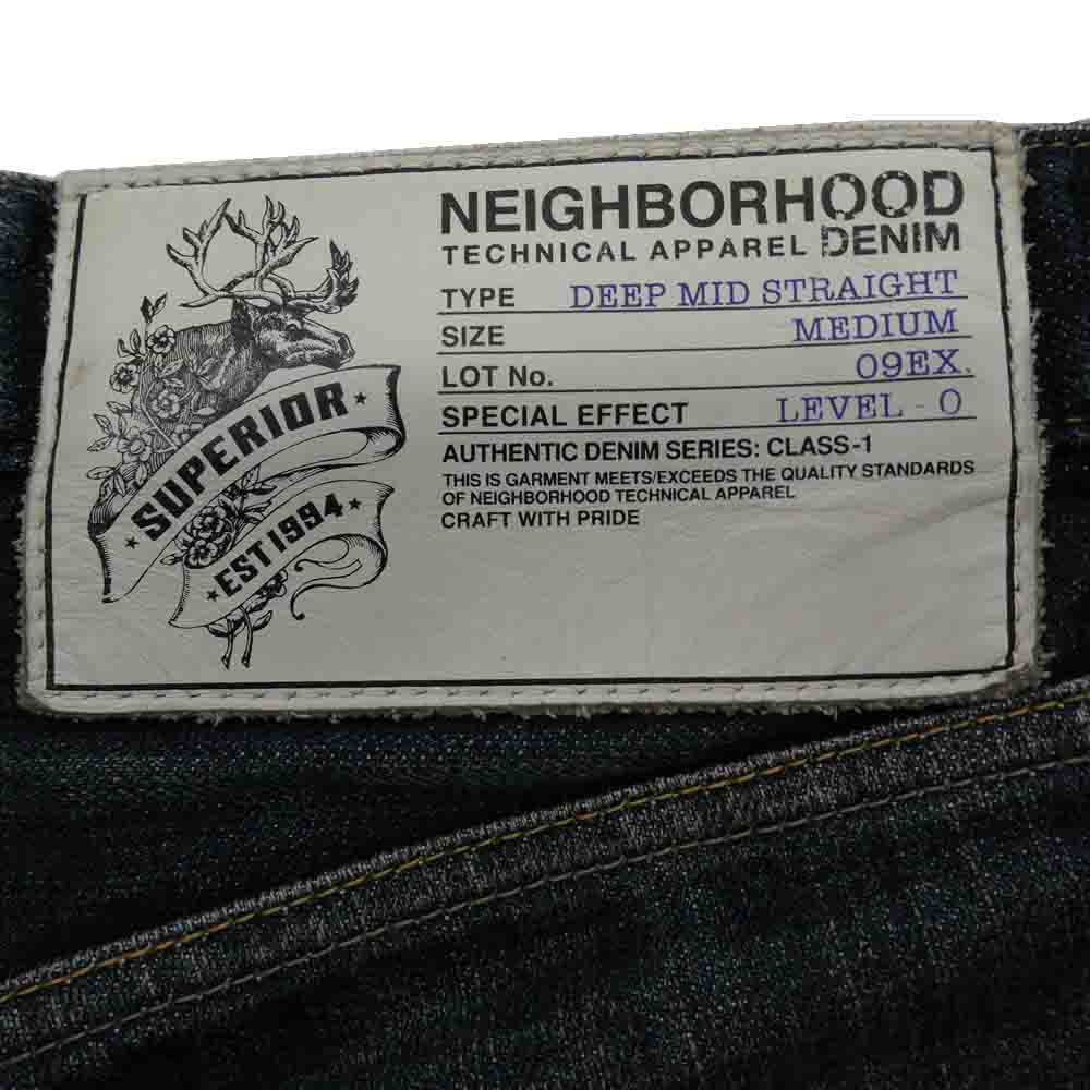 NEIGHBORHOOD ネイバーフッド 09SS 091DCNH-PTM05 RIGID 14OZ PT DEEP MID STRAIGHT ディープ ミッド ストレート 14オンス デニム パンツ インディゴブルー系 M【中古】