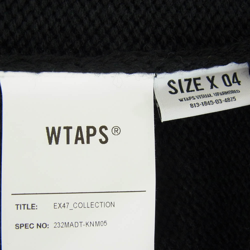 WTAPS ダブルタップス 23SS 232MADT-KNM05 CN 02 Sweater Poly Sign Navy セーター ポリ サイン ロゴ刺繍 クルーネック ニット ブラック 04 ブラック系 X04【中古】