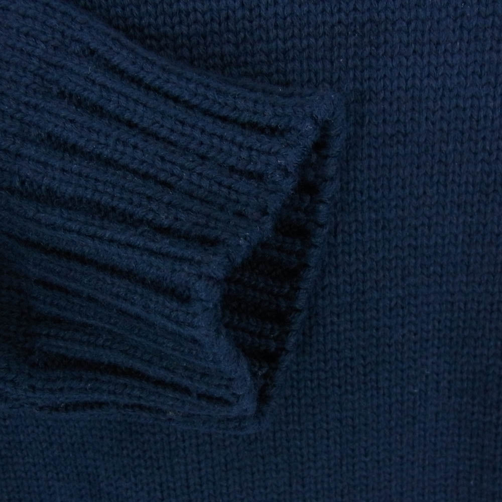 WTAPS ダブルタップス 23SS 232MADT-KNM05 CN 02 Sweater Poly Sign Navy セーター ポリ サイン ロゴ刺繍 クルーネック ニット ネイビー 04 ネイビー系 x04【中古】
