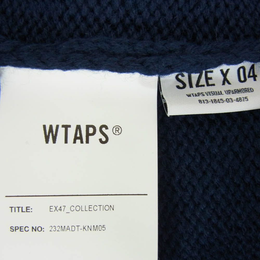 WTAPS ダブルタップス 23SS 232MADT-KNM05 CN 02 Sweater Poly Sign Navy セーター ポリ サイン ロゴ刺繍 クルーネック ニット ネイビー 04 ネイビー系 x04【中古】