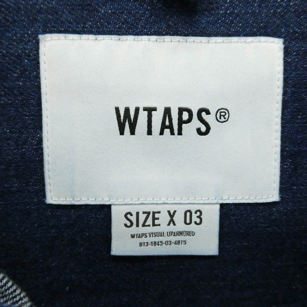 WTAPS ダブルタップス 23AW 232BRDT-SHM03 BD 04 LS COTTON DENIM インディゴ ボタンダウン デニム シャツ 03 ブルー系 X 03【美品】【中古】