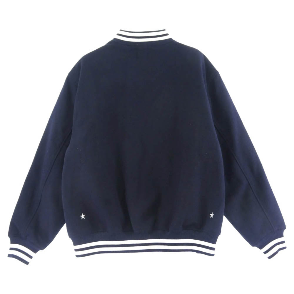 エムアンドエム カスタム パフォーマンス 23AW HEAVY MELTON STADIUM JACKET ヘビー メルトン ボックスロゴ ワッペン スタジアム ジャケット XL ダークネイビー系 XL【中古】