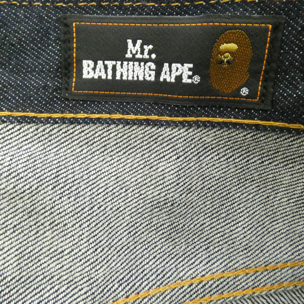 A BATHING APE アベイシングエイプ 007DP0601001X Mr. ミスター 5ポケット ジーンズ ストレート デニム パンツ インディゴブルー系 XL【中古】