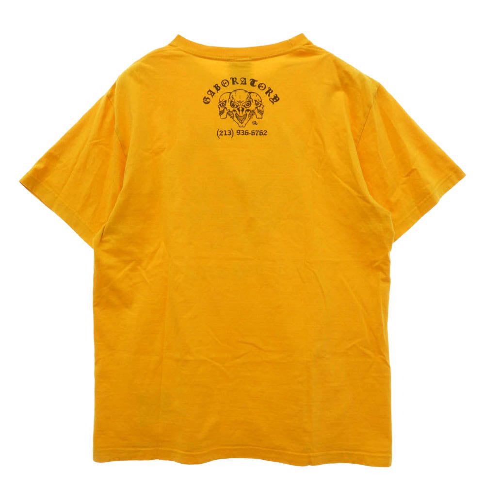 GABOR ガボール ガボラトリー トリプルスカル フロント バック プリント Tシャツ 半袖カットソー イエロー系 LL【中古】
