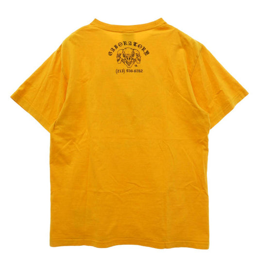GABOR ガボール ガボラトリー トリプルスカル フロント バック プリント Tシャツ 半袖カットソー イエロー系 LL【中古】