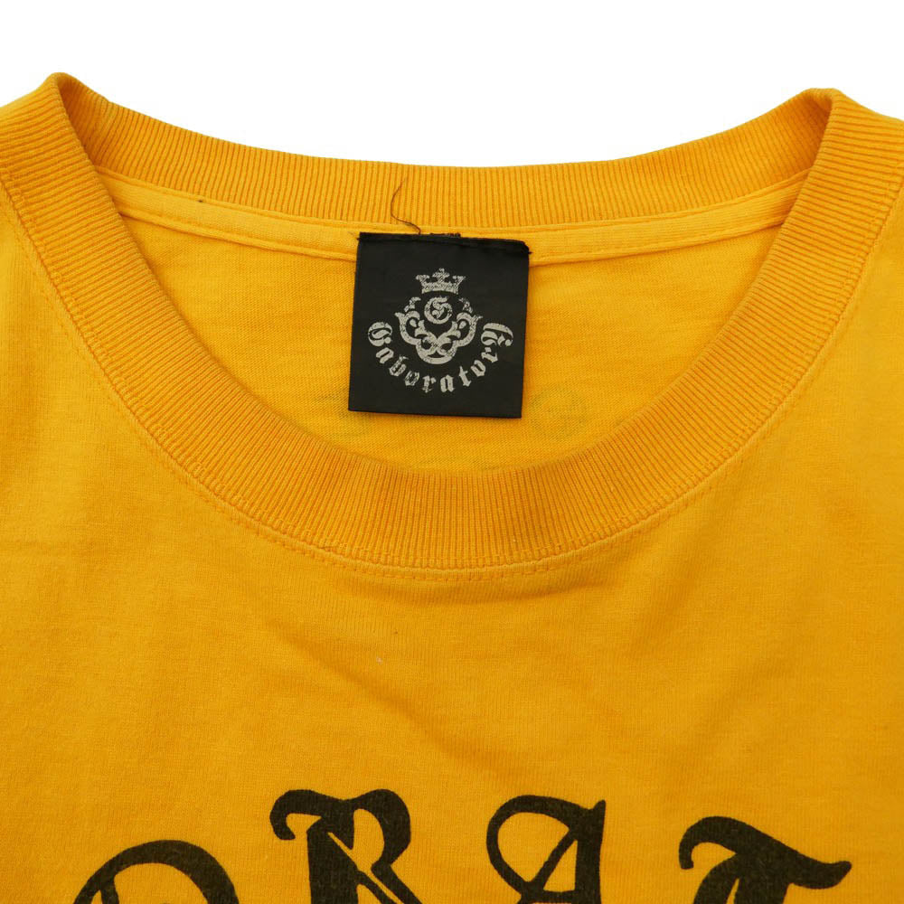 GABOR ガボール ガボラトリー トリプルスカル フロント バック プリント Tシャツ 半袖カットソー イエロー系 LL【中古】