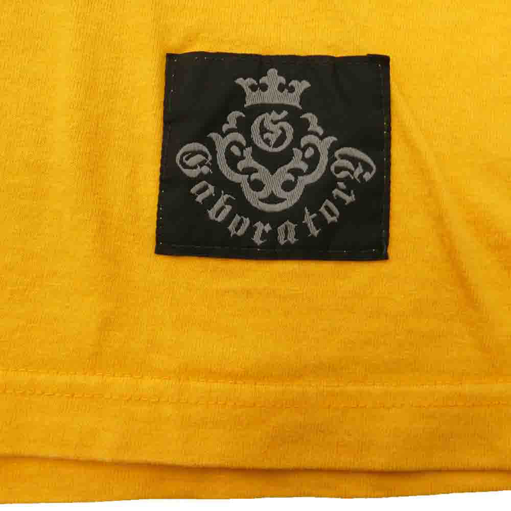 GABOR ガボール ガボラトリー トリプルスカル フロント バック プリント Tシャツ 半袖カットソー イエロー系 LL【中古】