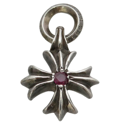 CHROME HEARTS クロムハーツ（原本無） CHARM CH PLUS CHプラスチャーム アフター 1ルビー ネックレス ペンダントトップ シルバー系 ワインレッド系【中古】