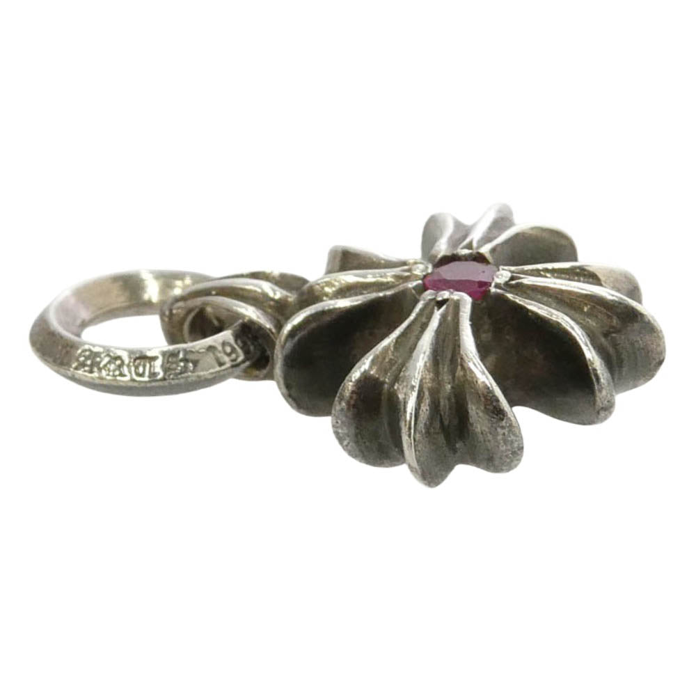 CHROME HEARTS クロムハーツ（原本無） CHARM CH PLUS CHプラスチャーム アフター 1ルビー ネックレス ペンダントトップ シルバー系 ワインレッド系【中古】