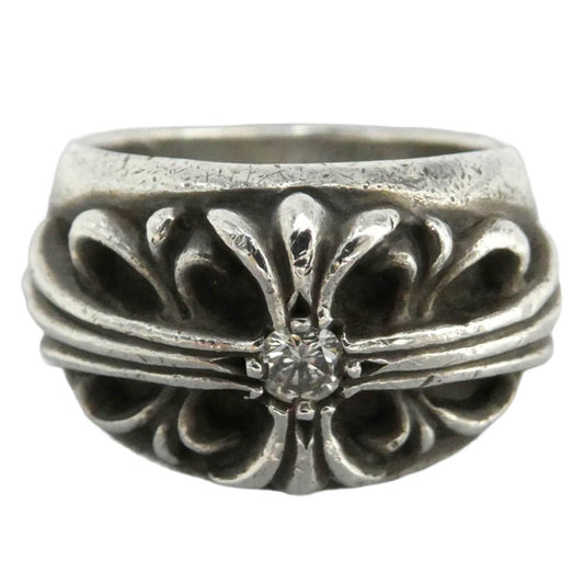 CHROME HEARTS クロムハーツ（原本無） FLRL CRS 1DIA フローラルクロス 1ダイヤ リング シルバー系 14号【中古】
