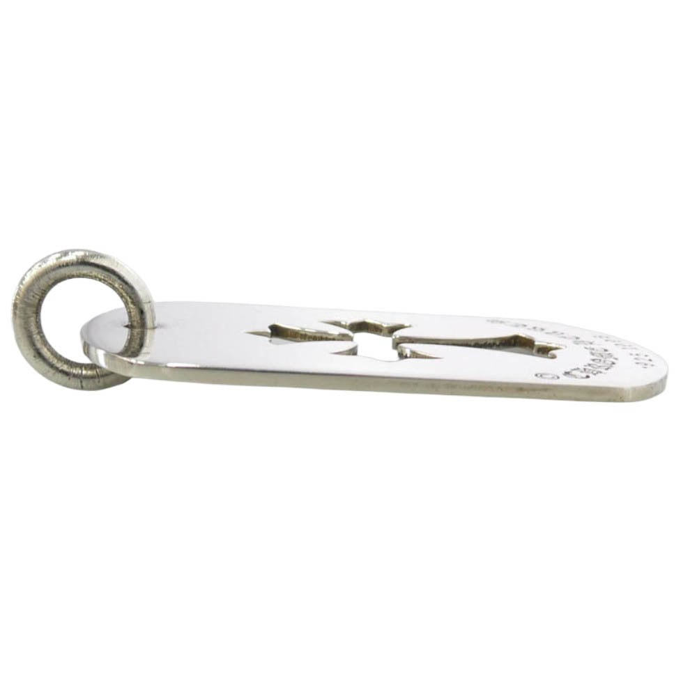 CHROME HEARTS クロムハーツ（原本無） D TAG LRG CO CROSS カットアウト クロス ラージ ドッグタグ ネックレストップ シルバー系【中古】