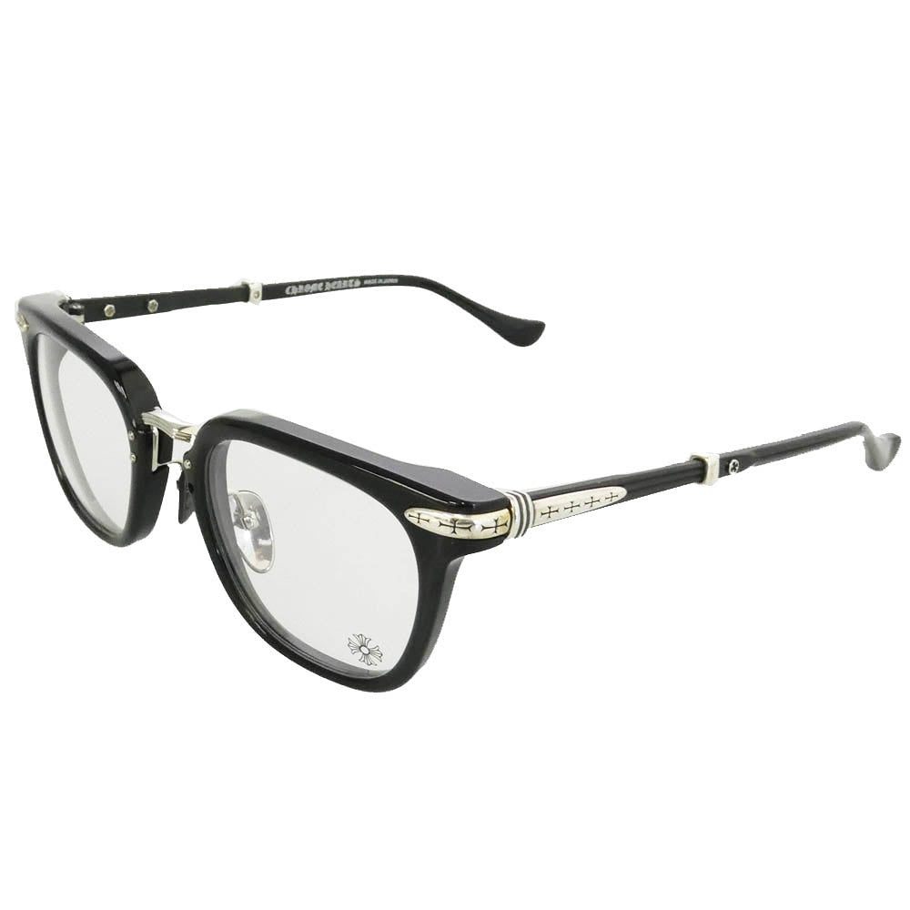 CHROME HEARTS クロムハーツ（原本無） TITANASLUVR BK/SS 眼鏡 メガネ アイウェア ブラック系 51□23 145【中古】