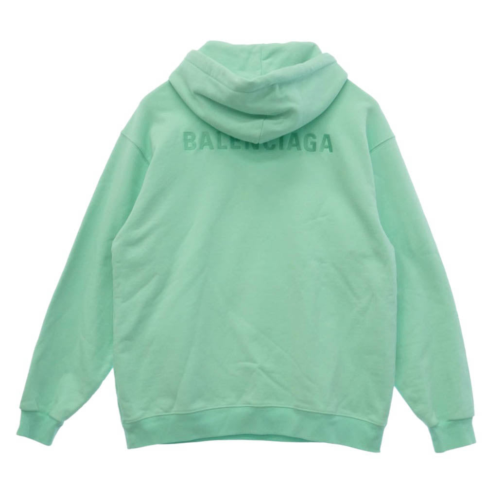BALENCIAGA バレンシアガ 22SS 600583 TLVB8 バックロゴ刺繍 プルオーバー パーカー フーディー ライトグリーン系 XS【中古】